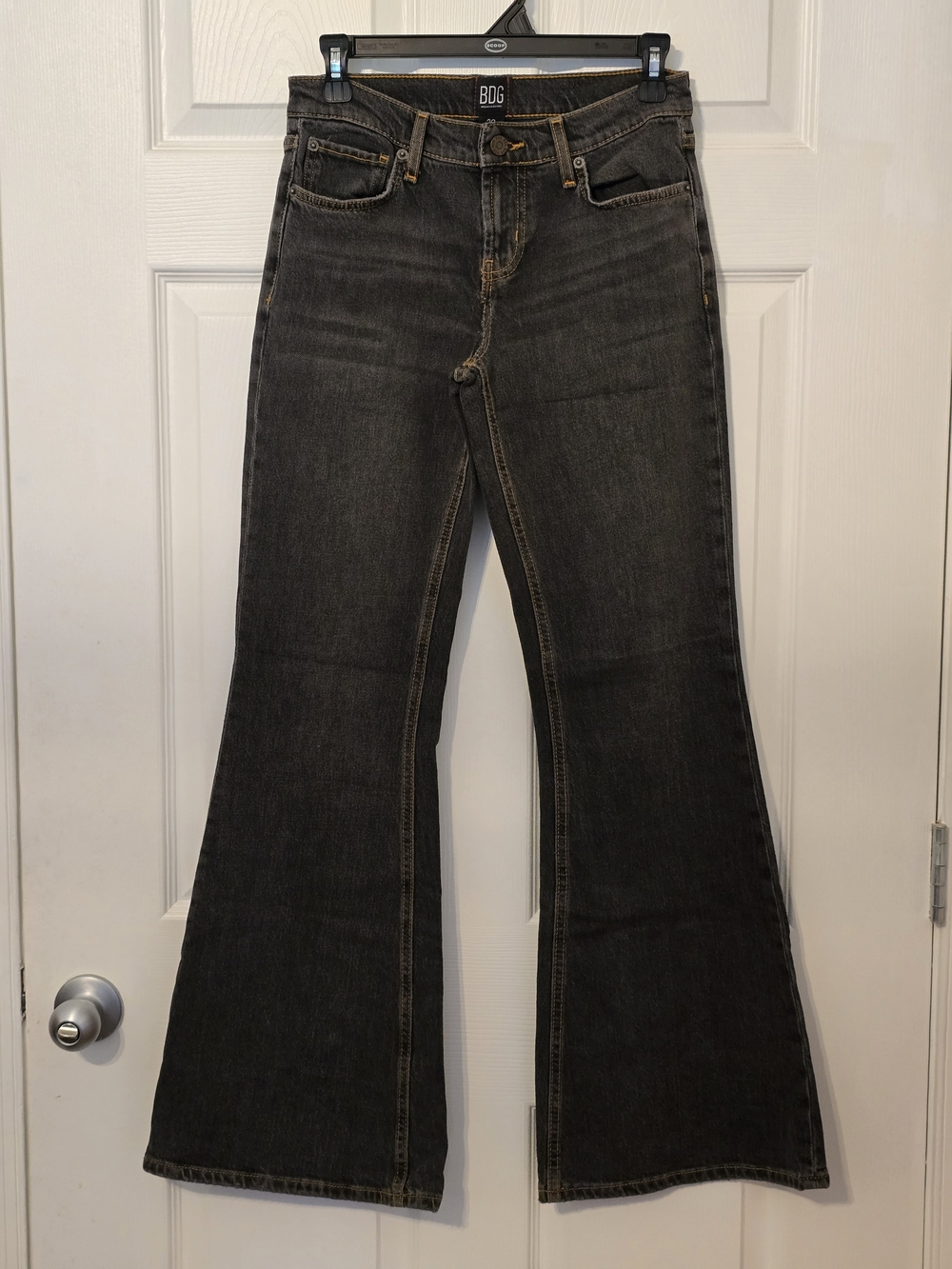 BDG Dark Gray/Black Flared Wide-Leg Jeans